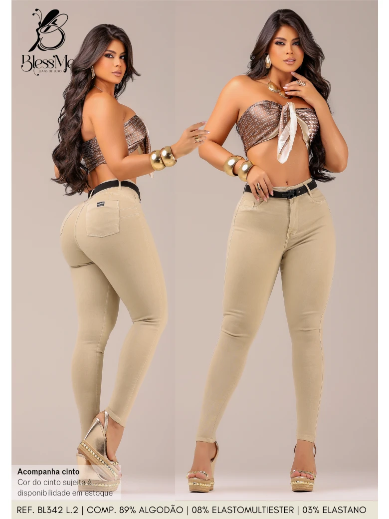 Foto do produto Calça Skinny Color Com Cinto