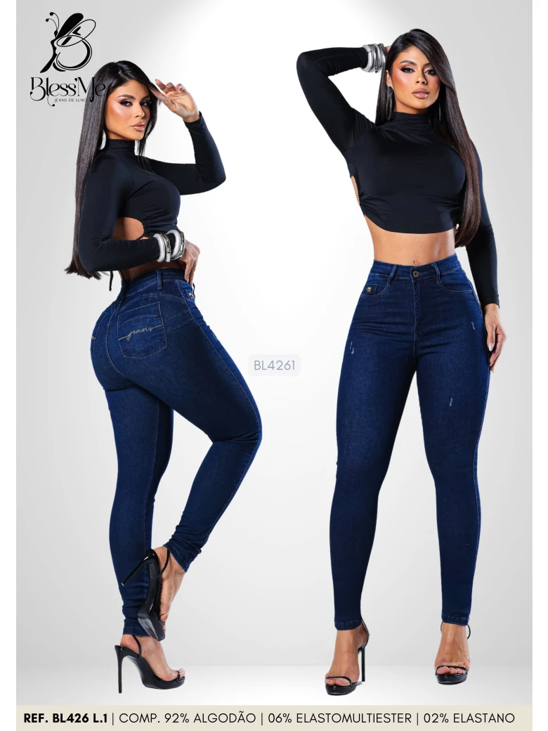 Foto do produto Calça Skinny Bordado Bolso Traseiro