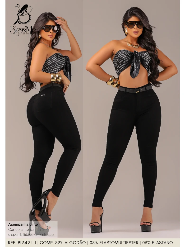 Foto do produto Calça Skinny Color Com Cinto