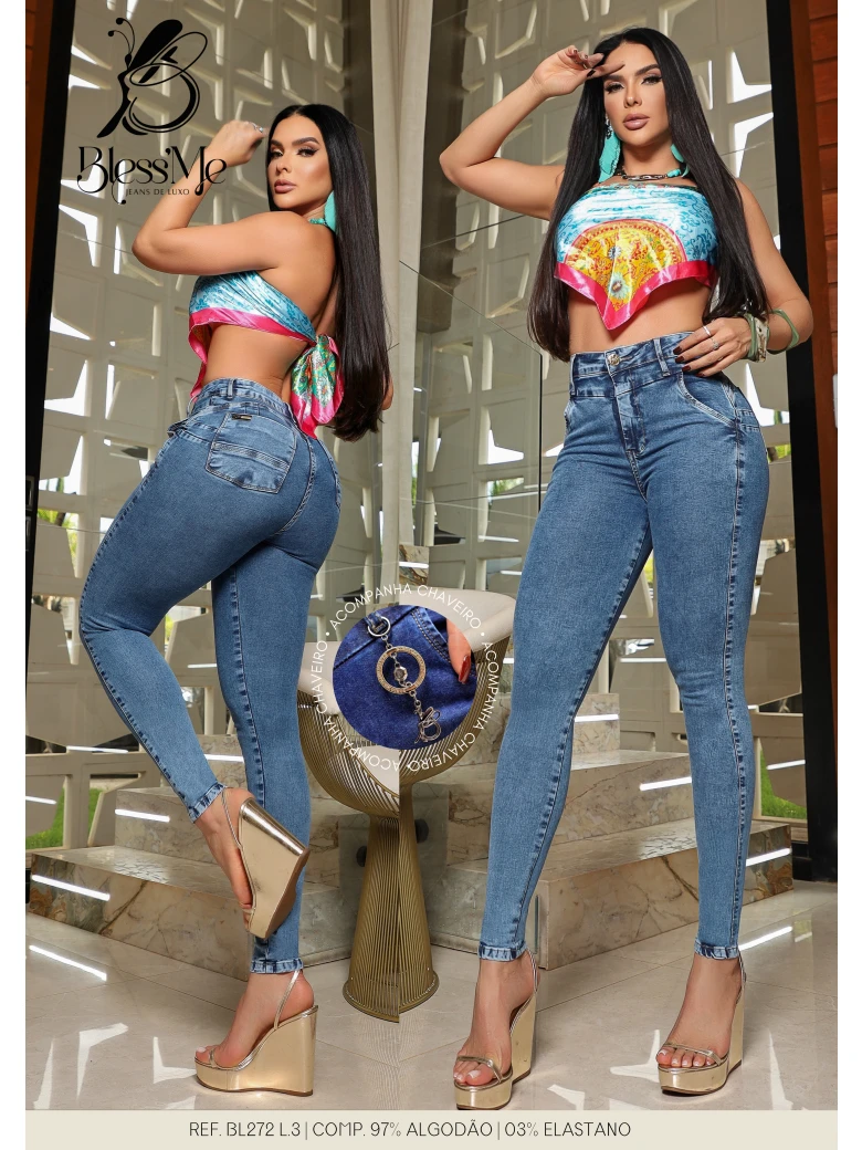 Foto do produto Calça Skinny Bolso Faca Com Chaveiro