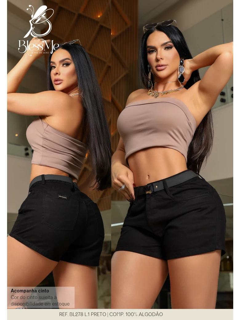 Foto do produto Short Curto Color Com Cinto