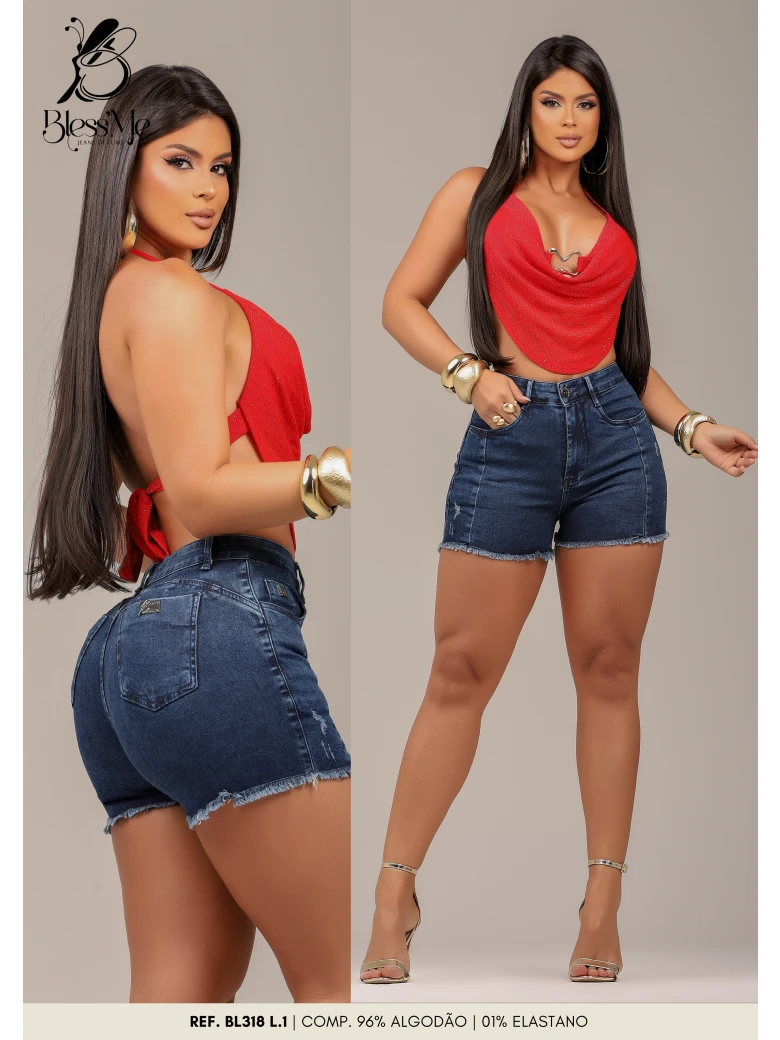 Foto do produto Short Com Recorte e Barra A Fio