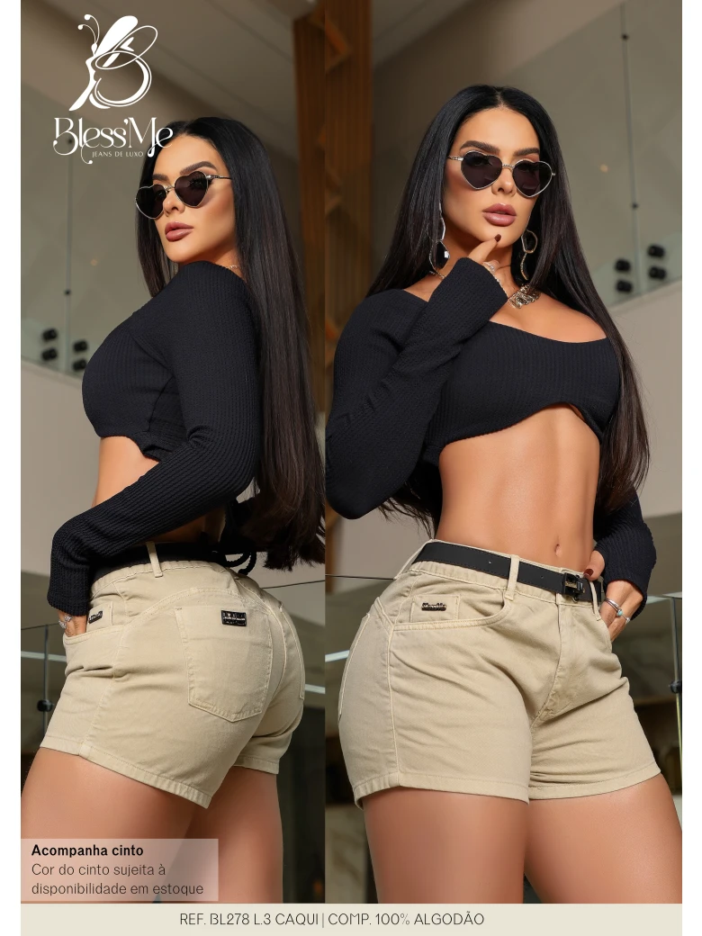 Foto do produto Short Curto Color Com Cinto