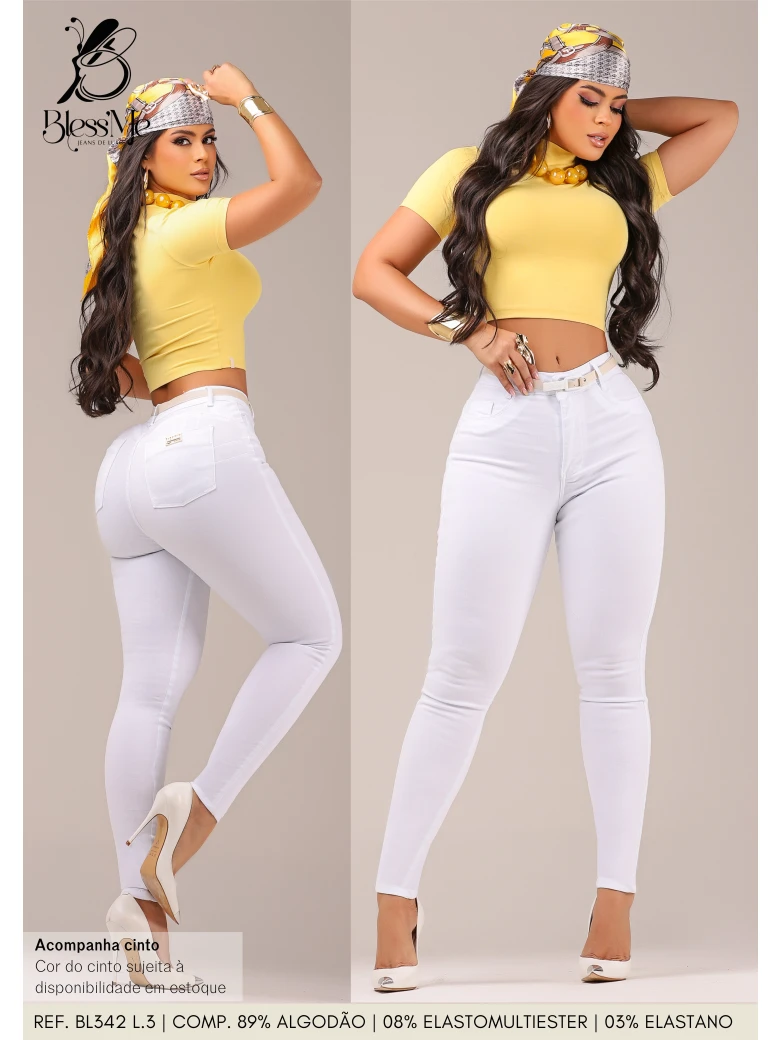 Foto do produto Calça Skinny Color Com Cinto